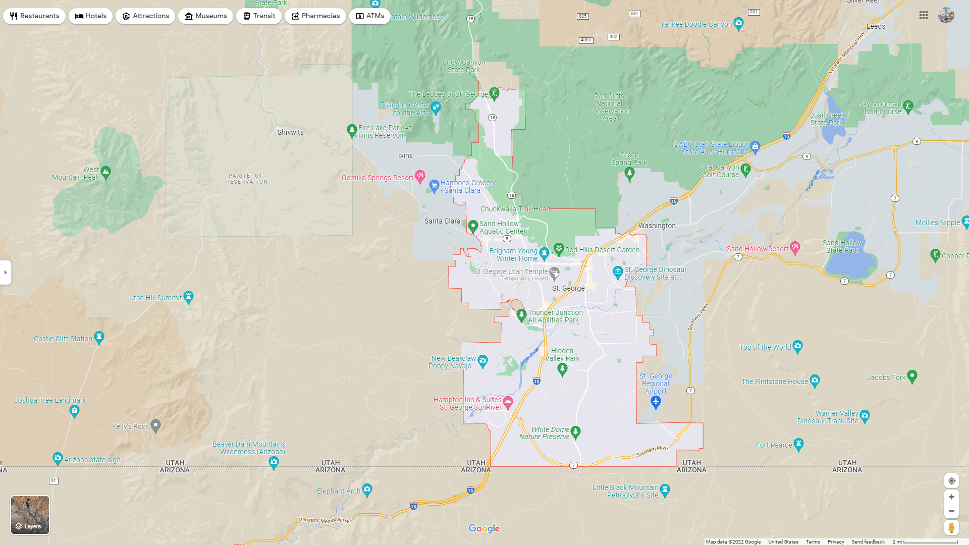 St. George Utah Map